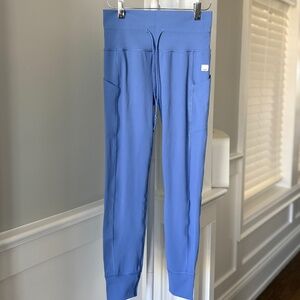 Vuori Blue Performance Leggings Drawstring Waist Pocket Athletic